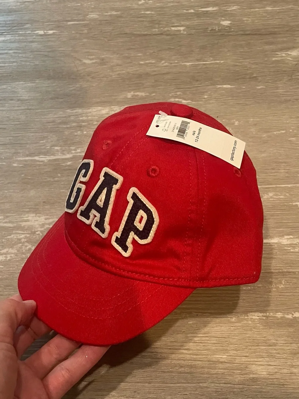 12-24m XS/S NWT Gap Toddler Baseball Hat Cap in Red with navy blue